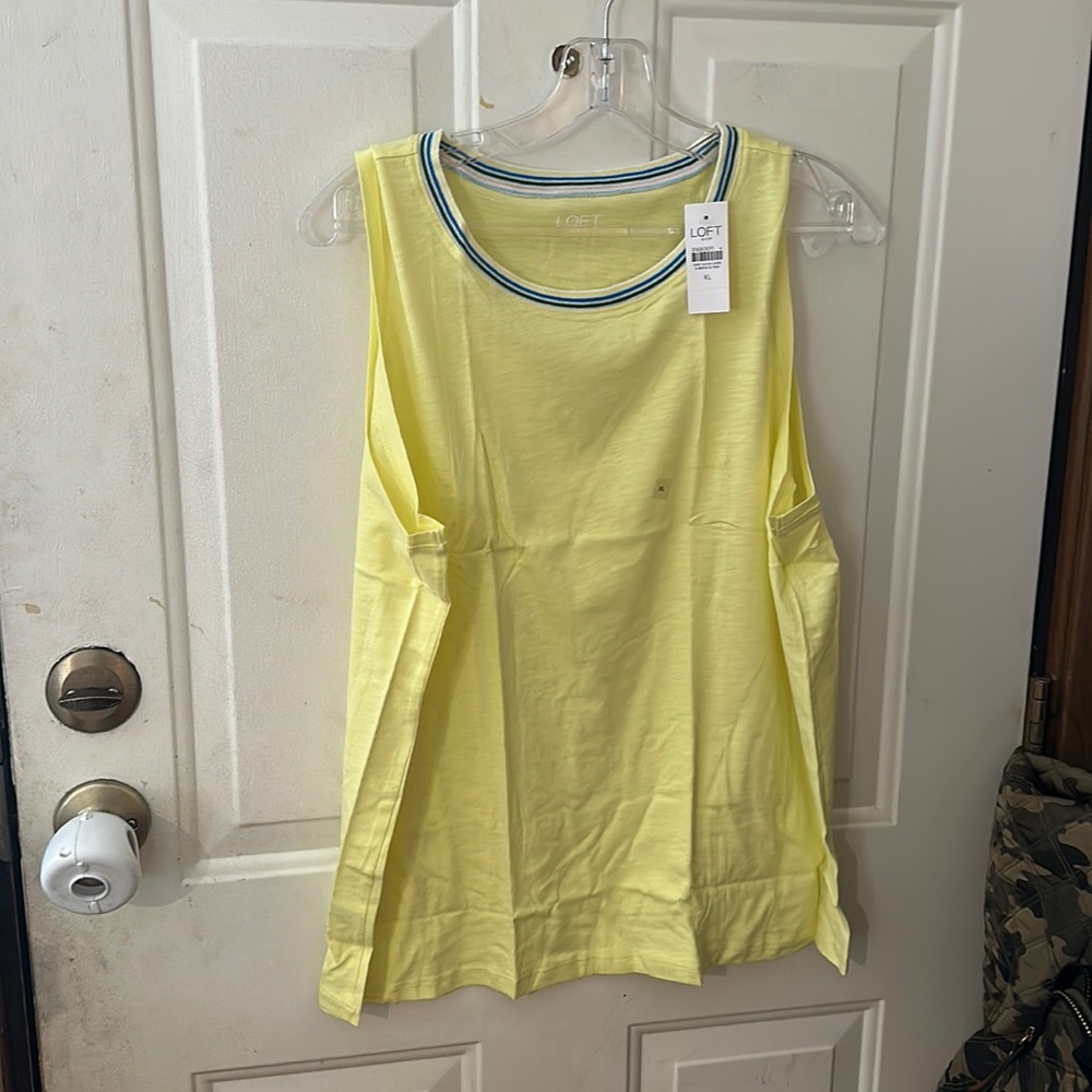 LOFT OUTLET SUNWASHED TANK: YELLOW: NWT: SZ XL